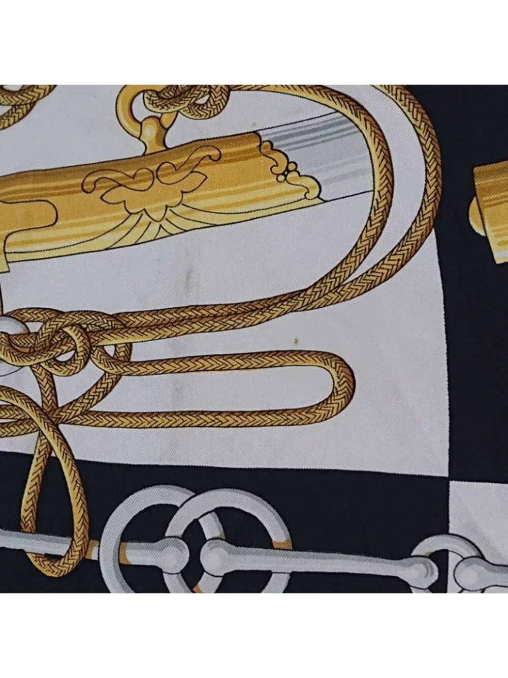 Hermes Carre 90 Cliquetis Silk Scarf Black